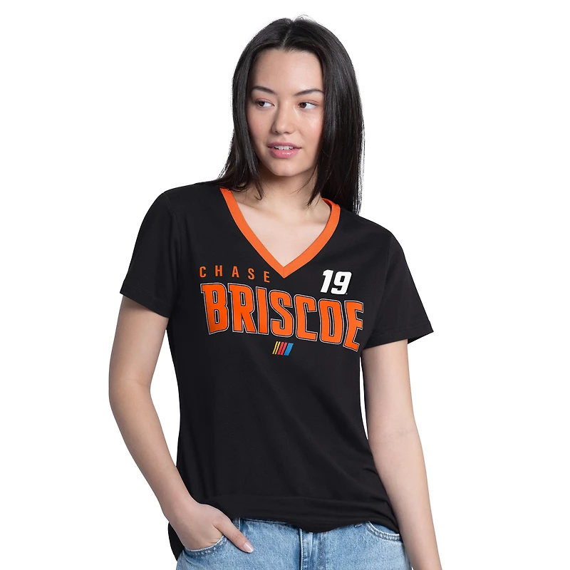 Women's G-III 4Her by Carl Banks  Black Chase Briscoe Best Team V-Neck T-Shirt