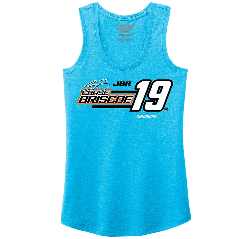 Débardeur pour femme Joe Gibbs Racing Team Collection Turquoise Chase Briscoe Tri-Blend avec nom et numéro