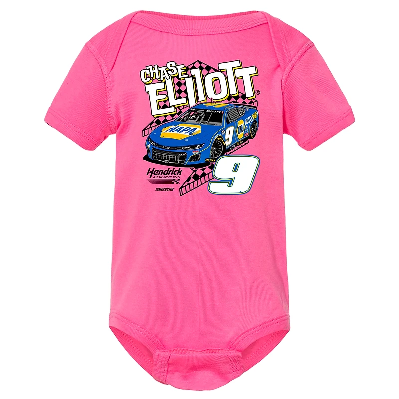 Body rose Chase Elliott Car pour nouveau-né et bébé fille de la collection Hendrick Motorsports Team