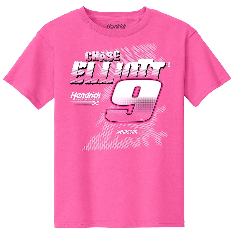 Girls Youth Hendrick Motorsports Team Collection  Pink Chase Elliott Car T-Shirt