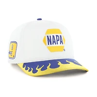Casquette ajustable Chase Elliott Flame Hitch blanche et jaune « 47 » pour homme