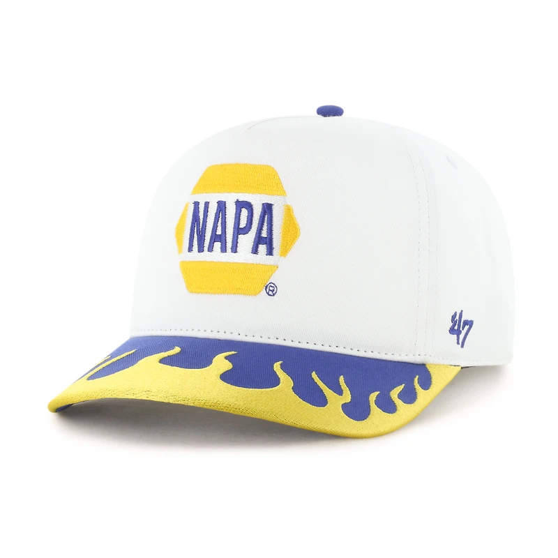Men's '47  White/Yellow Chase Elliott Flame Hitch Adjustable Hat