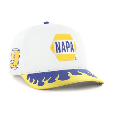 Men's '47 White/Yellow Chase Elliott Flame Hitch Adjustable Hat