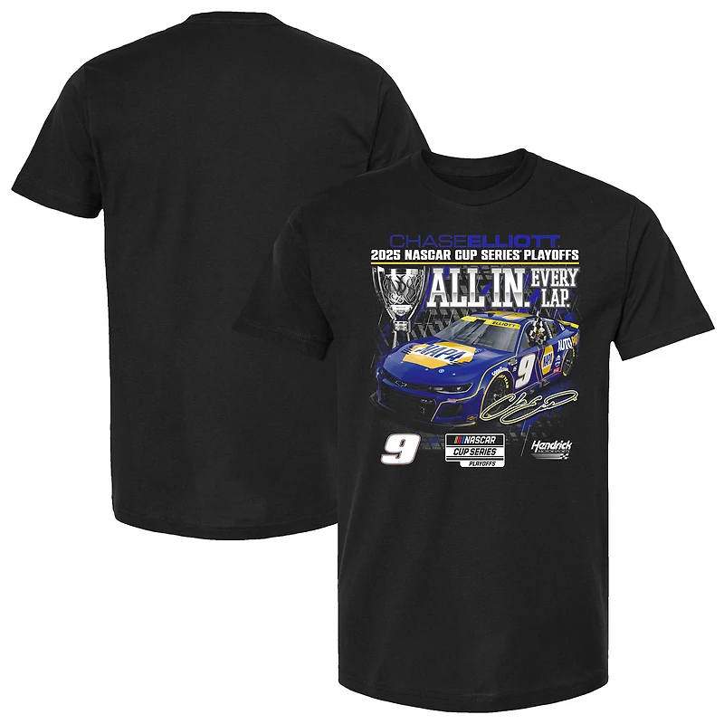 Men's Checkered Flag Sports Black Chase Elliott 2025 NASCAR Cup Series Playoffs NAPA All T-Shirt