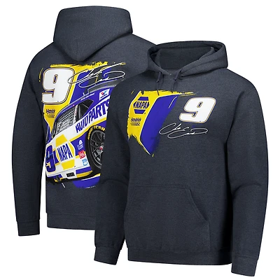 Sweat à capuche Chase Elliott NAPA gris chiné foncé classique pour homme