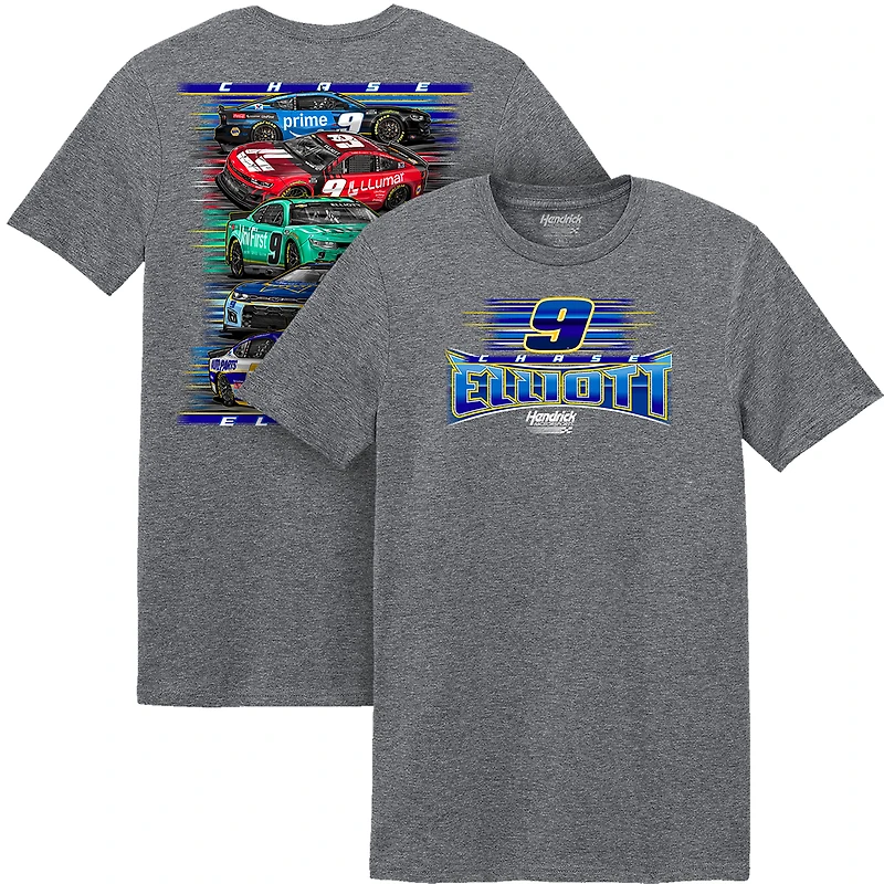 Men's Classic Ink Heather Charcoal Chase Elliott Car T-Shirt