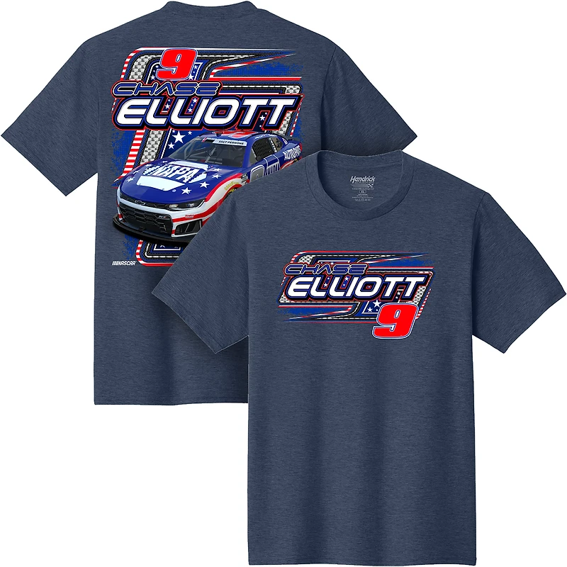 Men's Classic Ink Heather Navy Chase Elliott NAPA Patriotic Car T-Shirt