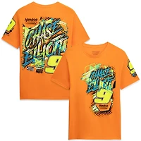 T-shirt homme classique orange encre Chase Elliott n°9 Neon Xxplosion