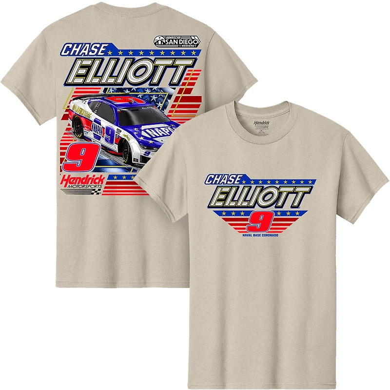 Men's Classic Ink Tan Chase Elliott NAPA NASCAR San Diego Weekend T-Shirt