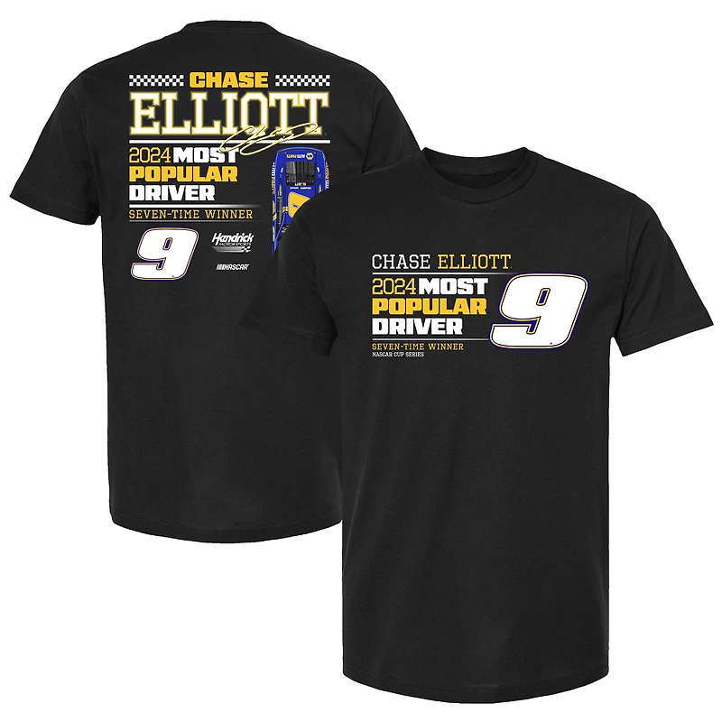 Men's Hendrick Motorsports Team Collection Black Chase Elliott 2024 Most Popular Driver T-Shirt