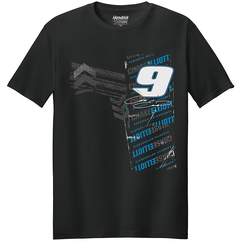 T-shirt noir Chase Elliott Amazon Prime pour homme, collection Hendrick Motorsports Team