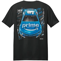 T-shirt noir Chase Elliott Amazon Prime pour homme, collection Hendrick Motorsports Team