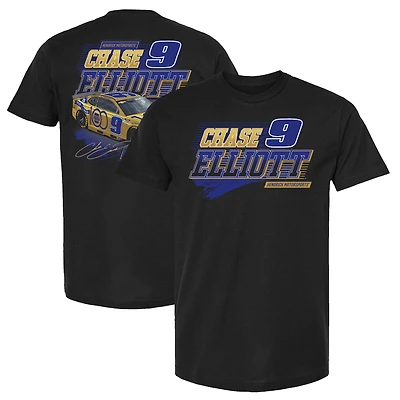 T-shirt noir pour homme de la collection Hendrick Motorsports Team, inspiré du 100e anniversaire voiture Chase Elliott NAPA