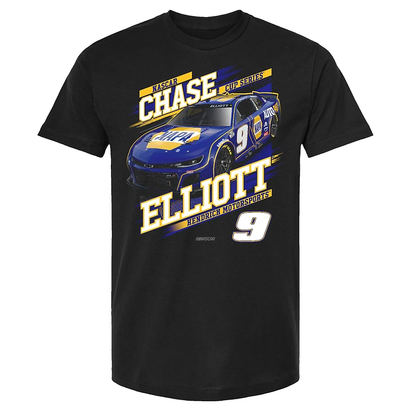 T-shirt noir pour homme de la collection Hendrick Motorsports Team Chase Elliott NAPA Car
