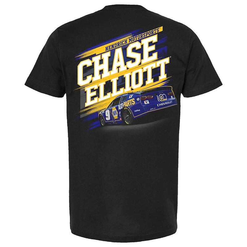 T-shirt noir pour homme de la collection Hendrick Motorsports Team Chase Elliott NAPA Car