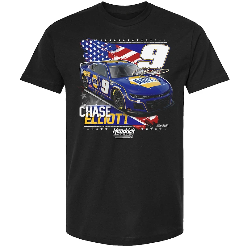 Men's Hendrick Motorsports Team Collection Black Chase Elliott NAPA Patriotic Car T-Shirt