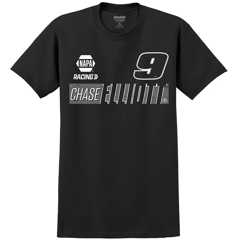T-shirt noir ton sur Chase Elliott NAPA de la collection Hendrick Motorsports Team pour homme