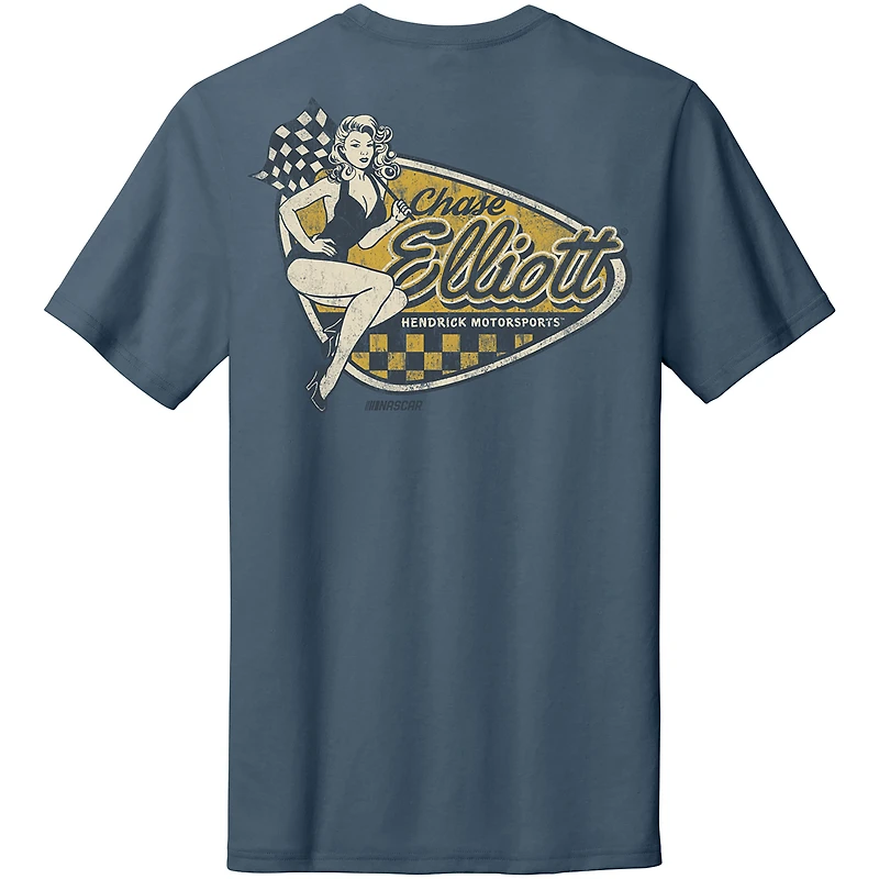 Men's Hendrick Motorsports Team Collection Blue Chase Elliott Tri-Blend Pinup T-Shirt