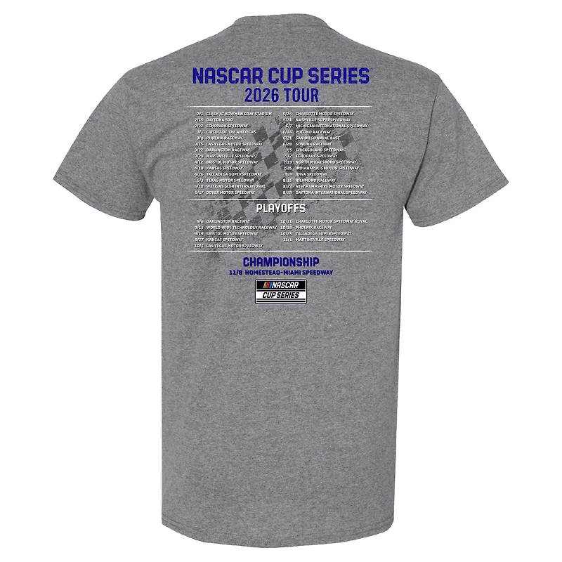 T-shirt pour homme Hendrick Motorsports Team Collection, couleur anthracite chiné, Chase Elliott, calendrier NASCAR 2026