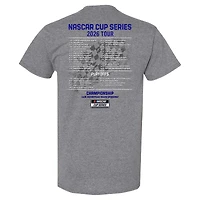T-shirt pour homme Hendrick Motorsports Team Collection, couleur anthracite chiné, Chase Elliott, calendrier NASCAR 2026