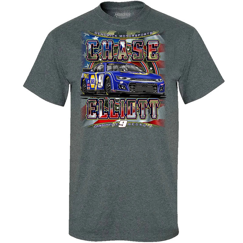 Men's Hendrick Motorsports Team Collection Heather Charcoal Chase Elliott Car T-Shirt