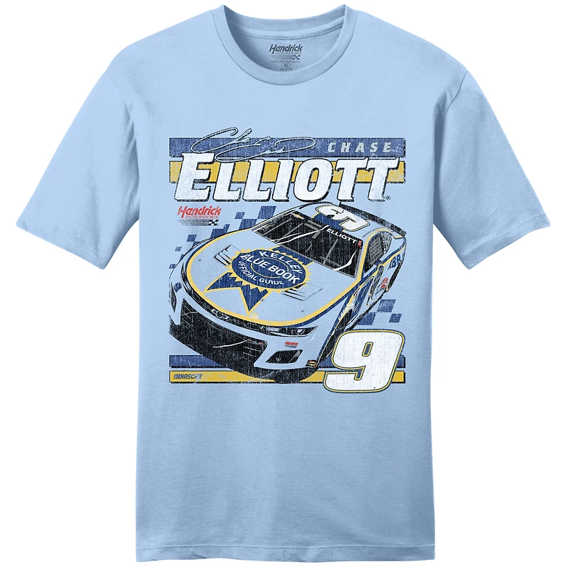 Men's Hendrick Motorsports Team Collection  Light Blue Chase Elliott Kelley Book T-Shirt