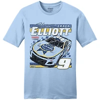 Men's Hendrick Motorsports Team Collection  Light Blue Chase Elliott Kelley Book T-Shirt