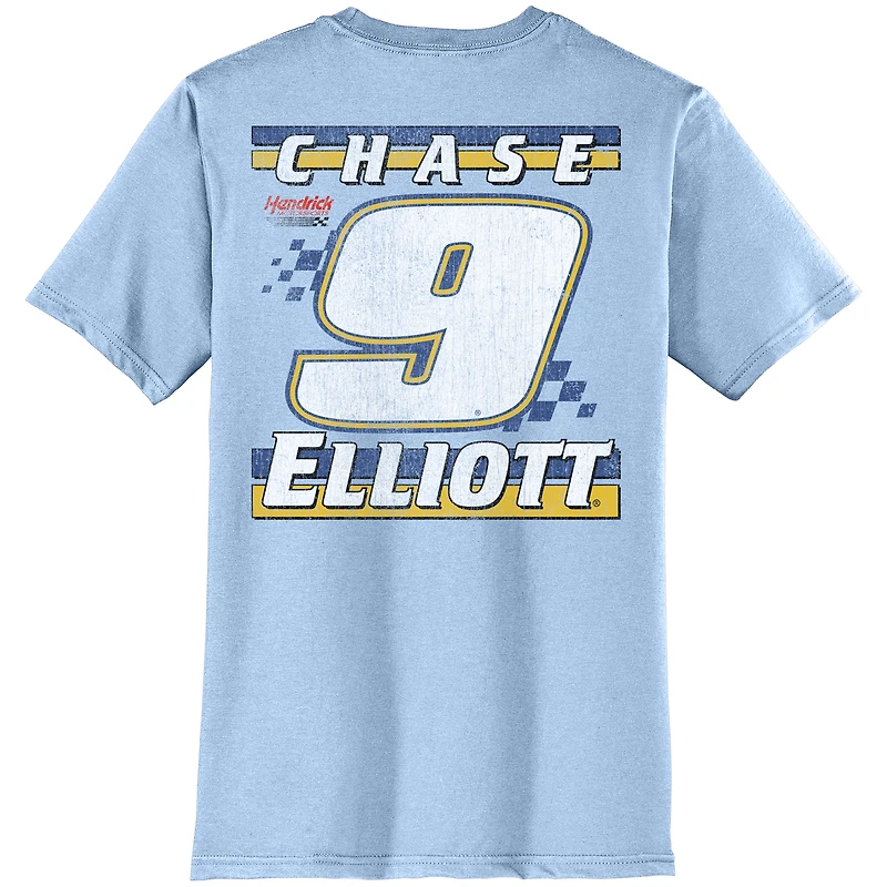 Men's Hendrick Motorsports Team Collection  Light Blue Chase Elliott Kelley Book T-Shirt