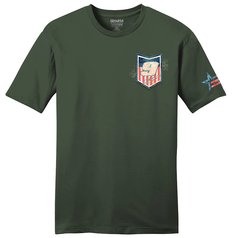 T-shirt pour homme de la collection Hendrick Motorsports Team, olive, Chase Elliott Eagle