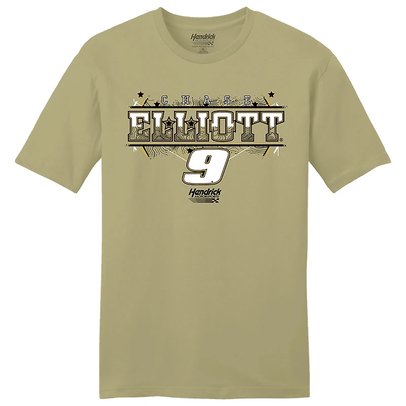 T-shirt pour homme de la collection Hendrick Motorsports Team, couleur tan, Chase Elliott NAPA Car