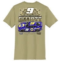 T-shirt pour homme de la collection Hendrick Motorsports Team, couleur tan, Chase Elliott NAPA Car