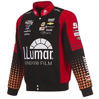 Men's JH Design Black/Red Chase Elliott Llumar Full-Snap Twill Uniform Jacket