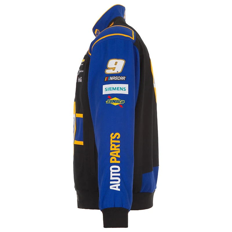 Men's JH Design White/Blue Chase Elliott 2026 NAPA Full-Snap Twill Racing Jacket