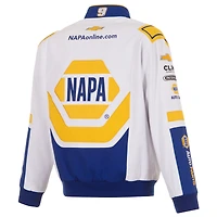 Men's JH Design White/Royal Chase Elliott NAPA Full-Snap Twill Uniform Jacket
