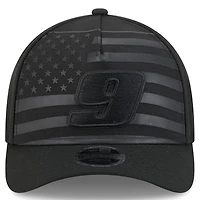 Men's New Era Black Chase Elliott American Flag 9FORTY M-Crown A-Frame Adjustable Hat