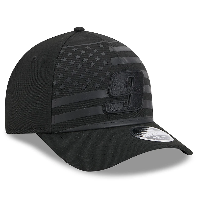 Men's New Era Black Chase Elliott American Flag 9FORTY M-Crown A-Frame Adjustable Hat