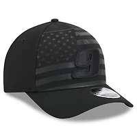 Men's New Era Black Chase Elliott American Flag 9FORTY M-Crown A-Frame Adjustable Hat