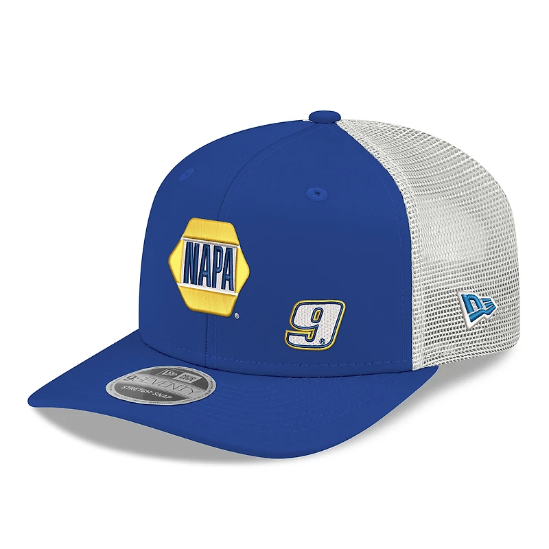 Men's New Era Blue/White Chase Elliott 2026 NAPA 9SEVENTY Adjustable Trucker Hat
