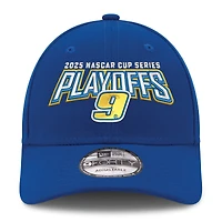 Casquette ajustable 9FORTY Chase Elliott bleue New Era pour homme, séries éliminatoires NASCAR Cup Series 2025