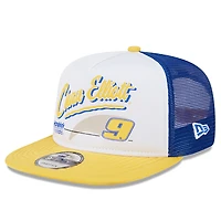Men's New Era Blue Chase Elliott  9FIFTY A-Frame Retro Script Snapback Hat