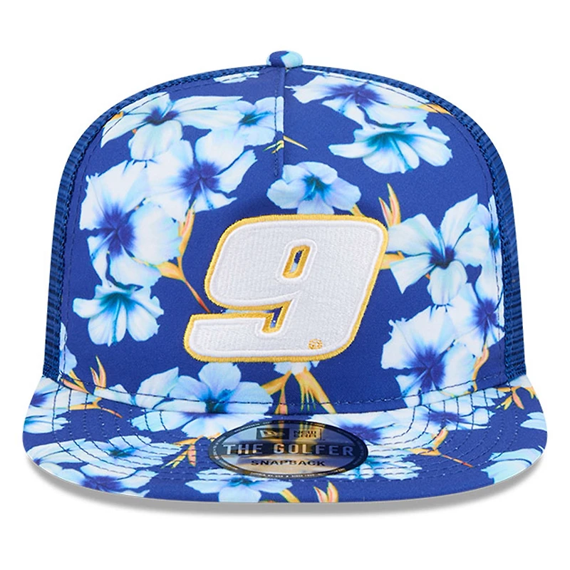 Men's New Era Blue Chase Elliott Adventure Pattern Golfer Adjustable Hat