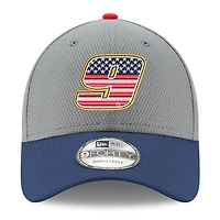 Casquette ajustable Chase Elliott Salute 9FORTY New Era gris/bleu marine pour hommes