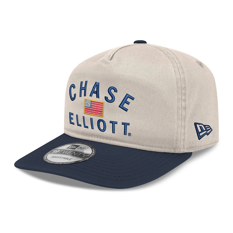 Casquette ajustable New Era Chase Elliott Flag 19TWENTY kaki/marine pour homme