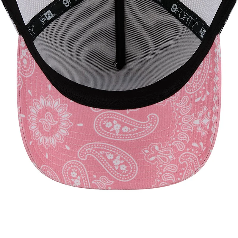 Men's New Era  Pink Chase Elliott 9FORTY A-Frame Trucker Paisley Adjustable Hat