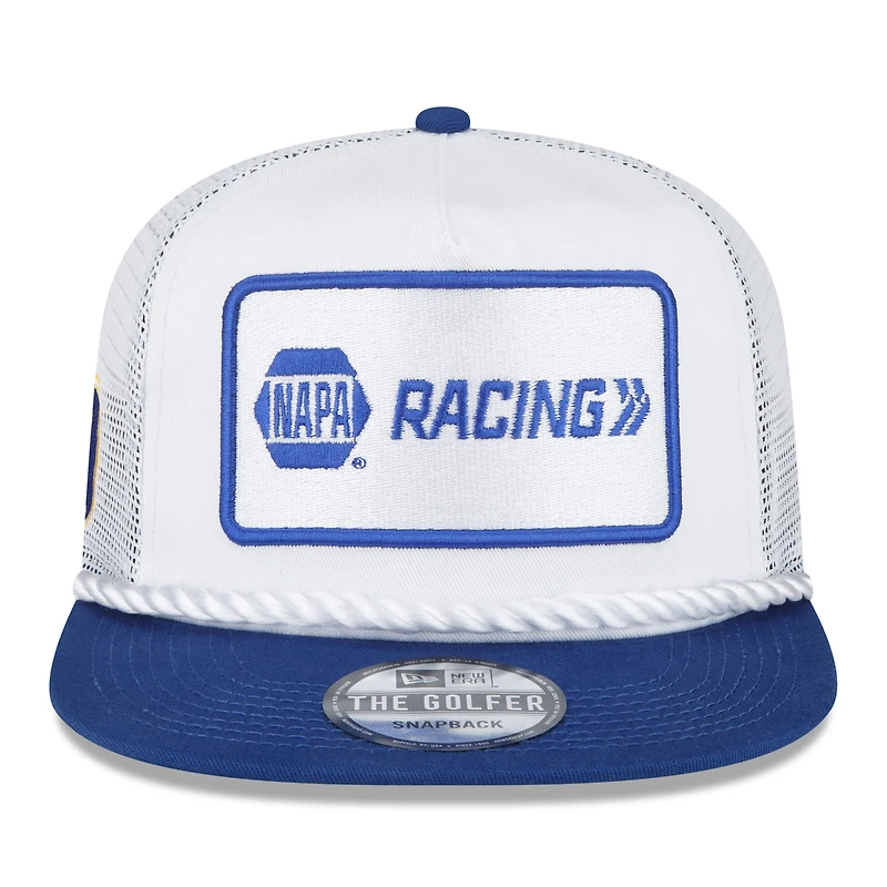 Men's New Era White/Royal Chase Elliott NAPA Golfer Snapback Hat