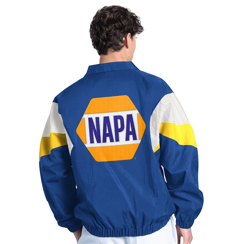 Men's Starter Royal/Yellow Chase Elliott NAPA Yard Line Full-Zip Jacket