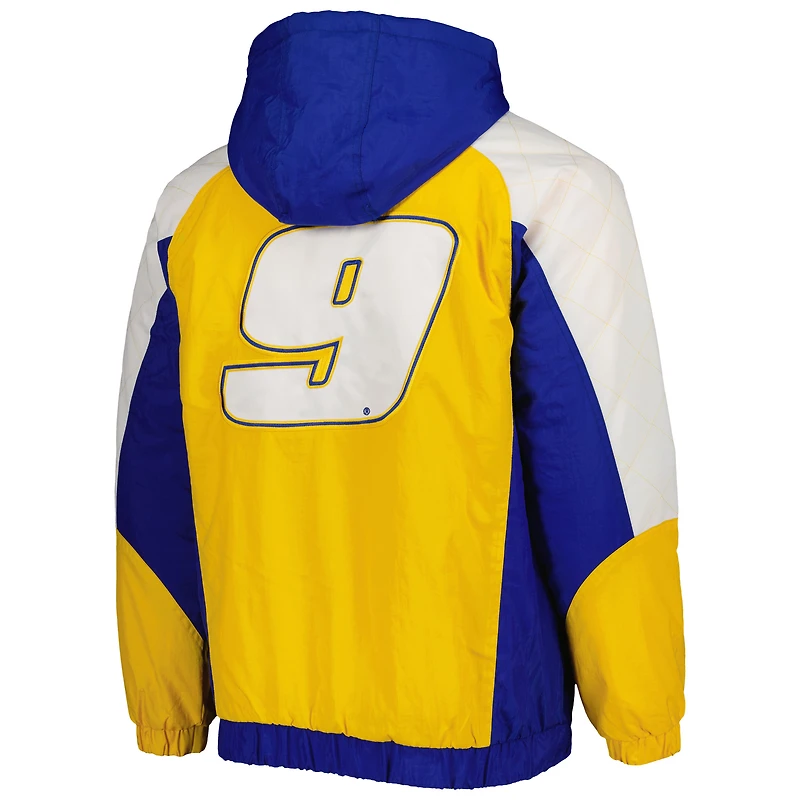 Starter Royal/Yellow Chase Elliott The Body Check Half-Snap Pullover Jacket pour homme