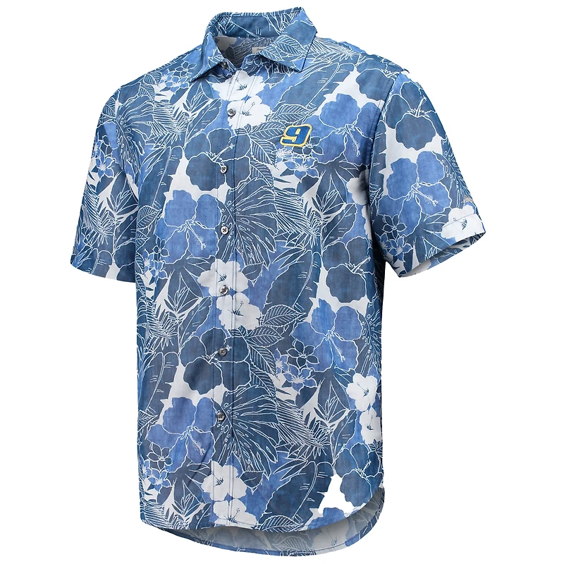Chemise boutonnée Tommy Bahama Blue Chase Elliott Coconut Point Playa Flora Camp pour homme