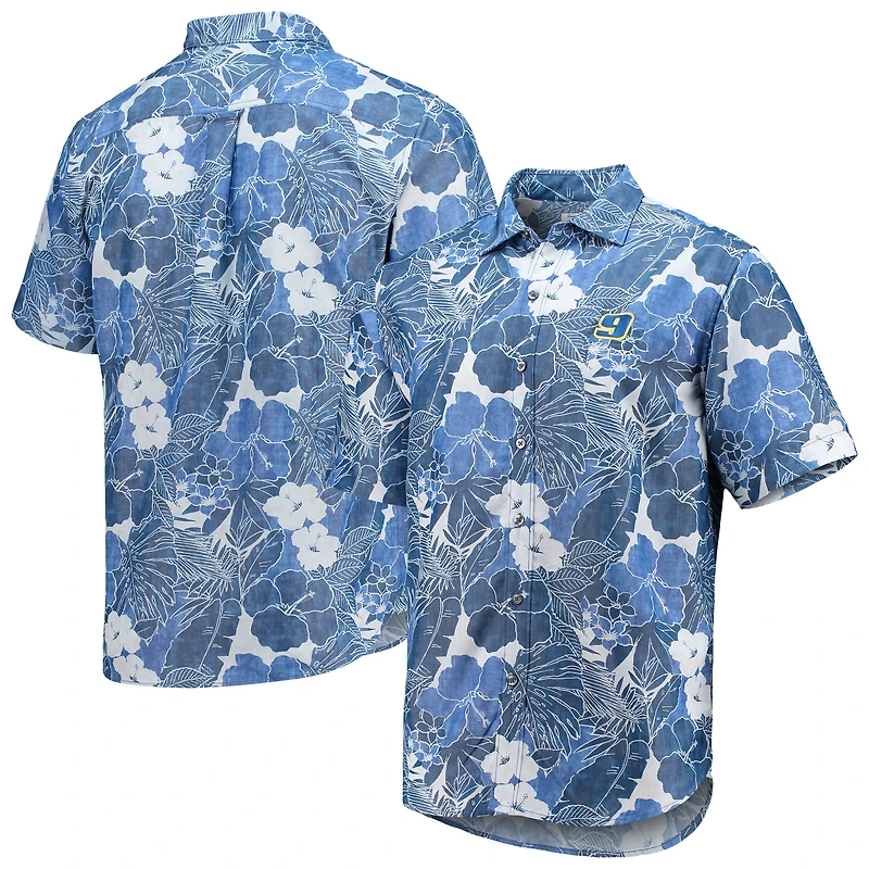 Chemise boutonnée Tommy Bahama Blue Chase Elliott Coconut Point Playa Flora Camp pour homme