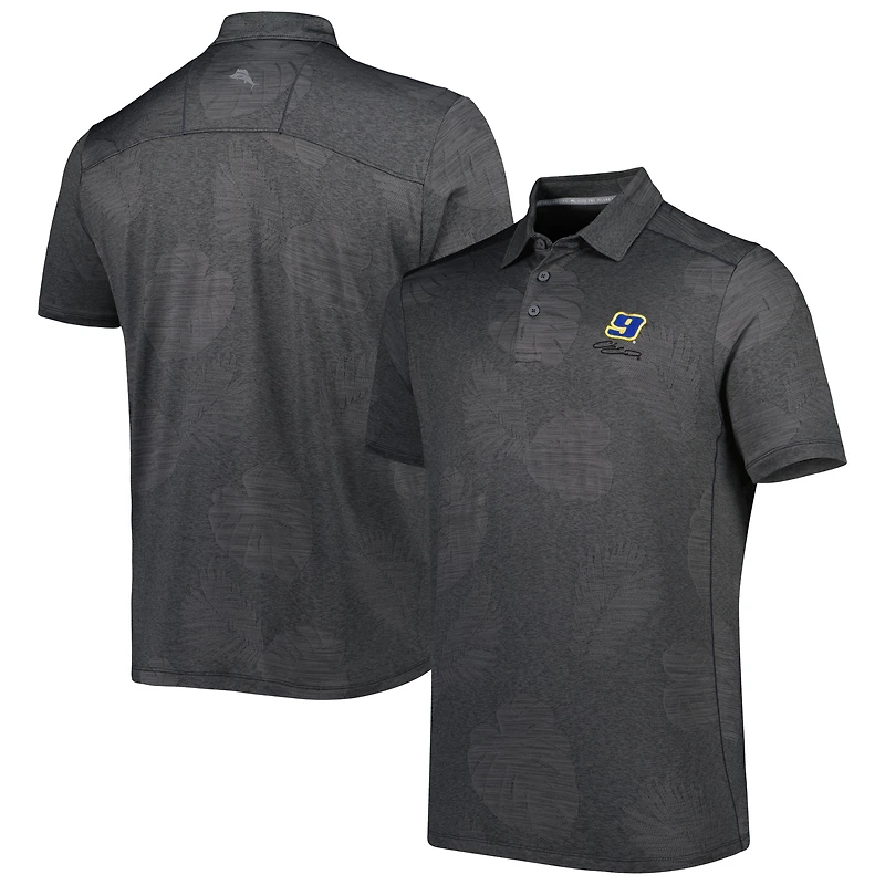 Polo Tommy Bahama Charcoal Chase Elliott Palm Coast Delray Frond IslandZone pour homme